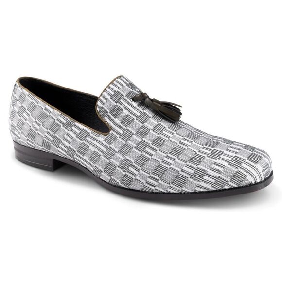 MEN'S MONTIQUE HUNTER PRINTED ABSTRACT CHECKERED TASEL LOAFER FASHION SHOE.S2357 - Picture 1 of 1